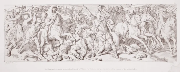 The Normans Retreating, Stayed and Turned Around by William, Who Discloses His Face to Counteract the Rumour of His Having Fallen, from 